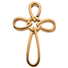 14k Yellow Gold 1 1/3in Loop Cross Pendant