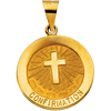 14kt Yellow Gold 18.25mm Hollow Confirmation Medal