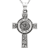 Sterling Silver 1 1/8in St. Michael Cross with 24in Chain