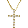 14kt Yellow Gold Tiny .08 ct Diamond Cross 16in Necklace