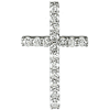 14kt White Gold Diamond Cross Pendant with Hidden Bail