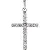 14k White Gold Diamond Cross Pendant