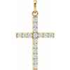14k Yellow Gold 1 ct Diamond Cross Pendant