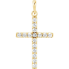 14k Yellow Gold 1/2 ct Diamond Cross Pendant