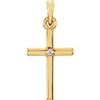 14kt Yellow Gold 3/4in Classic Cross Pendant with Diamond Accent