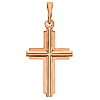 14k Rose Gold Step Down Latin Cross Pendant 1in