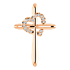 14kt Rose Gold .04 ct Diamond Cross with Heart Pendant