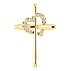 14kt Yellow Gold .04 ct Diamond Cross with Heart Pendant