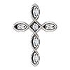 14kt White Gold 1/10 ct Diamond Accented Cross