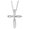 14k White Gold Small Tapered Cross Necklace