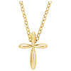 14k Yellow Gold Small Tapered Cross Necklace