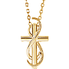 14k Yellow Gold Infinity Wrapped Cross Necklace 18in