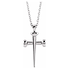 14k White Gold Nail Cross Necklace