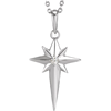 14k White Gold .03 ct Diamond Celestial Cross Necklace