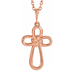 14k Rose Gold Knotted Cross Necklace