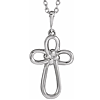 14k White Gold Knotted Cross Necklace