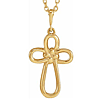 14k Yellow Gold Knotted Cross Necklace