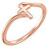 14k Rose Gold Cross Bypass Ring