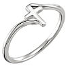 14k White Gold Cross Bypass Ring