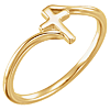 14k Yellow Gold Cross Bypass Ring