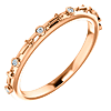 14k Rose Gold .03 ct tw Diamond Bezel Set Cross Ring