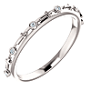 14k White Gold .03 ct tw Diamond Bezel Set Stackable Cross Ring