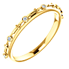 14k Yellow Gold .03 ct tw Diamond Bezel Set Cross Ring