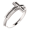 14k White Gold Open Sideways Cross Ring