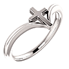 14k White Gold Classic Cross Ring with V Shank