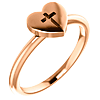 14k Rose Gold Heart with Cross Purity Ring