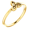 14k Yellow Gold Stackable Celtic Trinity Knot Ring