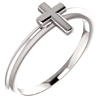 14k White Gold Stackable Cross Ring