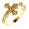 14k Yellow Gold Fleur di Lis Cross Ring