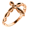 14k Rose Gold Loop Cross Ring with Open Design