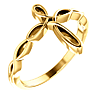 14k Yellow Gold Loop Cross Ring with Open Design