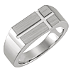 Sterling Silver Men's Sideways Cross Signet Ring