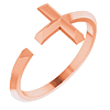 14k Rose Gold Cross Ring with Open Space Size 7