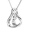 Sterling Silver Embraced by the Heart Mother Necklace One Child
