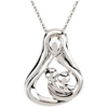 Sterling Silver Embraced by the Heart Mother Necklace Two Children