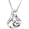 Sterling Silver Embraced by the Heart Mother Necklace Three Children