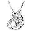 Sterling Silver Embraced by the Heart Necklace with Two Children