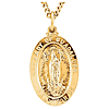 24k Gold-Plated Sterling Silver Lady of Guadalupe Medal on 24in Chain