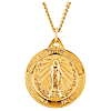 24k Gold-Plated Sterling Silver Round Miraculous Medal on 24in Chain