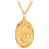 24k Gold-Plated Sterling Silver St. Christopher Medal on 24in Chain