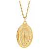 24k Gold-Plated Sterling Silver Oval Miraculous Medal on 24in Chain
