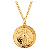 24k Gold-Plated Sterling Silver Round St. Jude Medal on 24in Chain