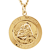 Gold-plated Sterling Silver 7/8in St. Anthony Medal on 24in Chain