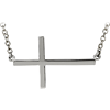 Sterling Silver 1 1/8in Sideways Cross 16in Necklace