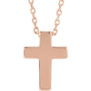 14k Rose Gold Petite Smooth Cross Necklace