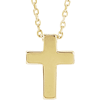 14k Yellow Gold Petite Smooth Cross Necklace